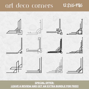 Art Deco SVG bundle, SVG Files for Cricut, Art Deco Cut File, Art Deco Corners, Corners SVG, Design Elements, Art Deco Design Svg