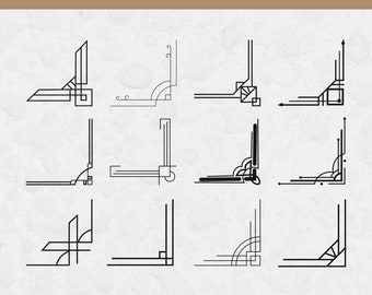 Art Deco SVG bundle, SVG Files for Cricut, Art Deco Cut File, Art Deco Corners, Corners SVG, Design Elements, Art Deco Design Svg