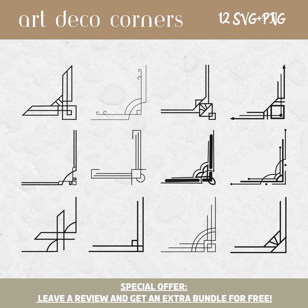 Art-Deco-SVG-Bundle, SVG-Dateien für Cricut, Art-Deco-Schnittdatei, Art-Deco-Ecken, Ecken SVG, Design-Elemente, Art-Deco-Design-Svg