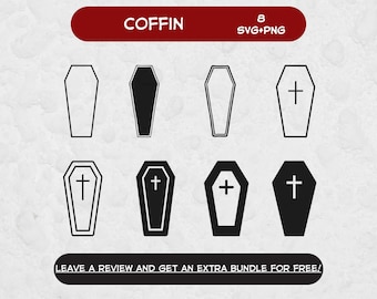 Coffin Svg, Svg Files for Cricut, Halloween Clipart, Death SVG, Coffin Clipart, Coffin Silhouette, Coffin Cut Files, Horror Cut File