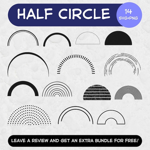 Half Circle SVG Bundle, Svg files for Cricut, Circle Svg, Frames SVG, Frame Clipart, Half Circle Cut File, Circle Frame Png, Circle Cut