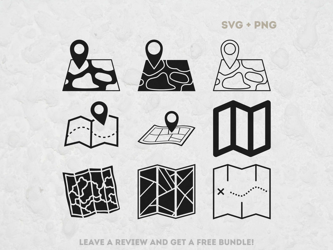 Map Icon SVG, SVG Files for Cricut, Map Svg, Map Icon Cut File, Map ...