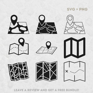 Kaartpictogram SVG, SVG-bestanden voor Cricut, kaart SVG, kaartpictogram gesneden bestand, kaart clipart, kaart ontwerp SVG, icon pack, kaart PNG, kaartpictogrammen, richtingen PNG
