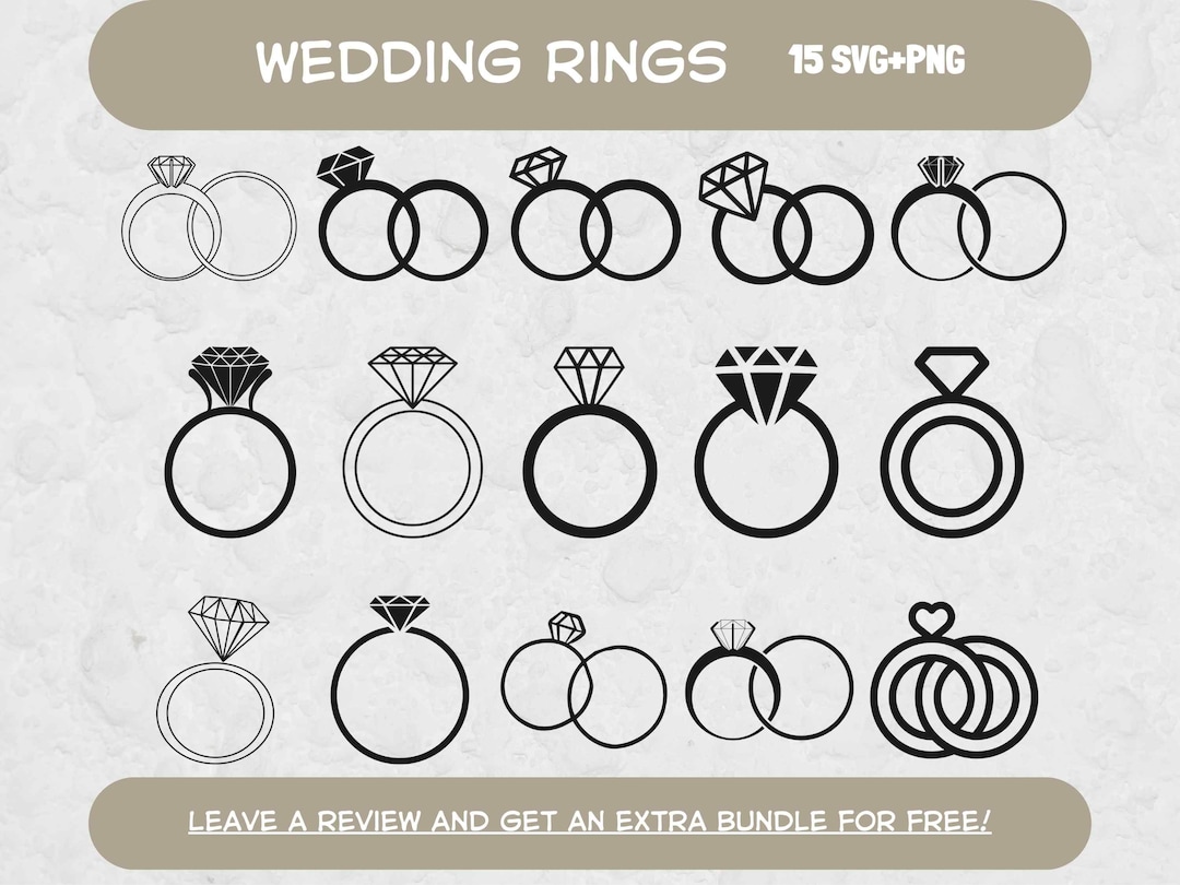 Wedding Ring Svg Bundle, Svg Files for Cricut, Wedding Ring Cut Files