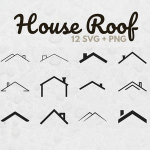 House Roof SVG Bundle, Real Estate Logo SVG, Realtor Branding, Roof Line Clipart, Home Builder Logo, Cricut PNG