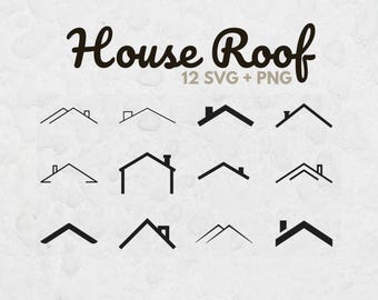 Paquete de archivos SVG para techos de casas, logotipos SVG para bienes raíces, marca de agentes inmobiliarios, imágenes prediseñadas de líneas de techo, logotipos de constructores de viviendas, archivos PNG para Cricut