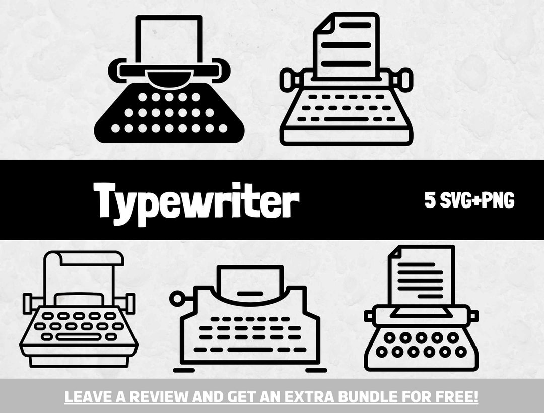 Máquina de escribir SVG, Archivos SVG para Cricut, Imagen prediseñada ...