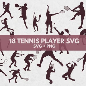 Tennis Svg Bundle, SVG Files for Cricut, Tennis Clipart, Sports Clipart, Tennis Silhouette, Tennis PNG, Tennis Player, Tennis Vector