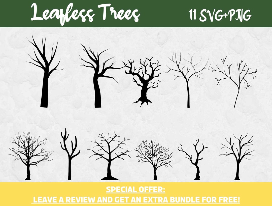 Leafless Trees Svg, SVG Files for Cricut, Halloween Clipart, Forest Svg