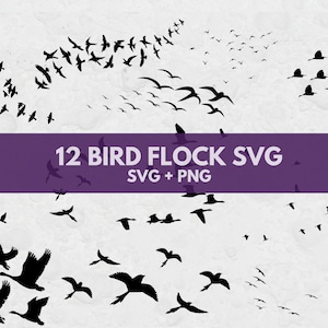 Bird Flock Svg, SVG files for Cricut, Bird Svg, Birds Svg, Flying Birds SVG, Horror Clipart, Birds Cut File, Bird Cut File, Fly SVG