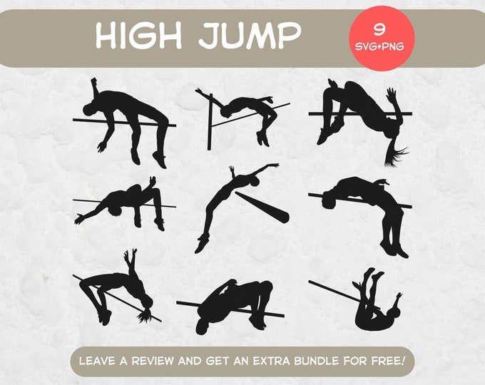 High Jump Silhouette Svg Bundle, SVG Files for Cricut, High Jump Svg ...