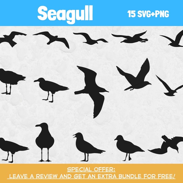 Seagull Svg Bundle, SVG Files for Cricut, Bird Clipart, Bird Svg, Seagull Cut File, Seagull Clipart, Nautical SVG, Bird Vector, Seagull PNG