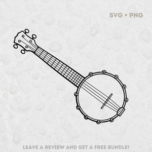 Banjo SVG, Svg files for Cricut, Banjo Clipart, Banjo Cut File, String Instrument Svg, Banjo Outline, Banjo Drawing SVG, Bluegrass SVG