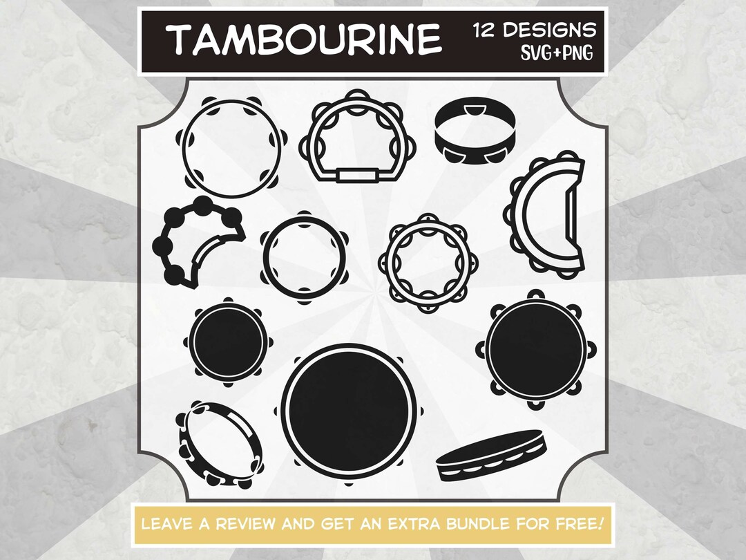 Tambourine Svg, SVG Files for Cricut, Tambourine PNG, Rhythm Clipart