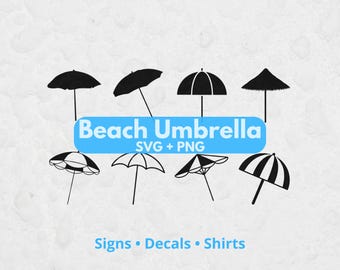 Beach Umbrella Svg, SVG Files for Cricut, Tropical Svg, Beach Umbrella PNG, Beach Clipart, Sun SVG, Umbrella Cut File, Summer Design Svg