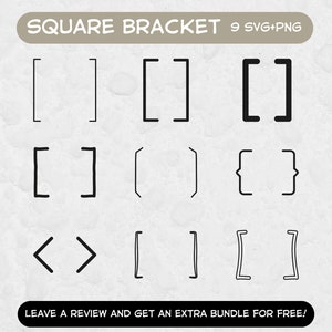 Square Bracket SVG Bundle, Svg files for Cricut, Language SVG, Brackets Svg, Speech Clipart, Teacher Clipart, Square Bracket PNG