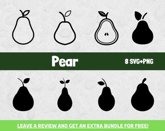 Pear SVG, SVG Files for Cricut, Pear clipart, Fruit SVG, Pear Png, Pear Cut File, Pear Tree Svg, Garden Svg, Summer svg, Pear Vectors