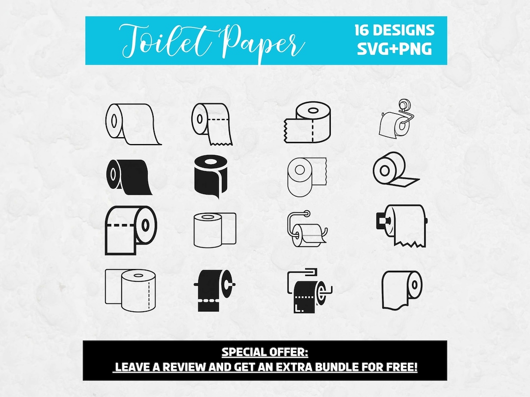 Toilet Paper Svg, SVG Files for Cricut, Bathroom Clipart, Toilet Svg