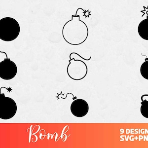 Bomb Svg, SVG Files for Cricut, Cartoon Svg, Bomb Clipart, Cartoon Clipart, Explosive SVG, Bomb Cut File, Cartoon Cut File, Bomb Vector