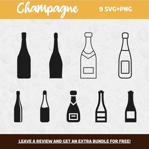 Champagne SVG Cut Files, Svg files for Cricut, Champagne Clipart, Champagne Bottle SVG, Bubbles SVG, Champagne Bottles Svg, Bottle Cut File