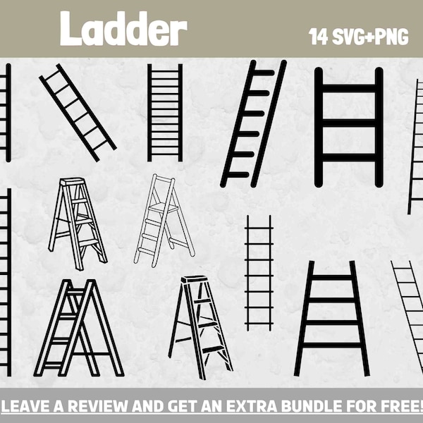 Ladder SVG, Svg files for Cricut, Ladder Cut File, Building Clipart, Carpenter SVG, Ladder Clipart, Step Svg, Ladder Design SVG, Ladders Svg