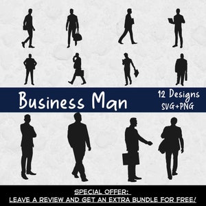 Business Man Silhouettes SVG Bundle, SVG Files for Cricut, Business SVG, Man Silhouette, Male Silhouette, Business Clipart, Cut Files, Png