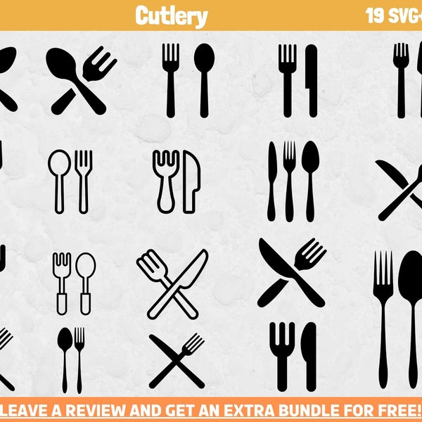 Cutlery SVG, SVG files for Cricut, Kitchen Svg, Food Svg, Dining Clipart, Cutlery Cut File, Knife Svg, Food Clipart, Fork svg, Spoon SVG
