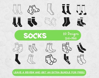 Socks SVG Bundle, Svg files for Cricut, Sock Cut File, Paper Doll Clipart, Sock SVG, Fashion, Clothing Clipart, Sock Clipart, Sock Vector