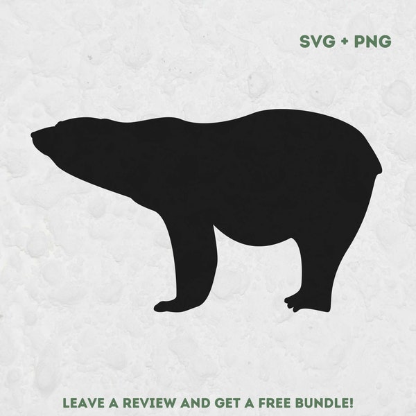 Polar Bear Silhouette SVG, Svg files for Cricut, Bear Clipart, Bear SVG, Polar Bear Cut File, Polar Bear Design SVG, Polar Svg, North Pole