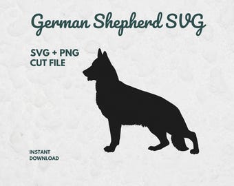 Archivo SVG de pastor alemán, archivos SVG para Cricut, SVG de perro, clipart de perro, silueta de pastor alemán, silueta de perro, SVG para amantes de los perros, SVG de perros