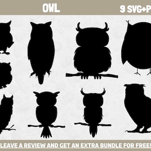 Uil Svg, Svg-bestanden voor Cricut, Uil Clipart, Vogel Svg, Uil PNG, Uil Silhouet Svg, Nachtelijke Dieren SVG, Vogel Clipart, Halloween Clipart