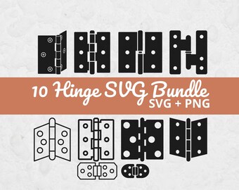 Hinge SVG Bundle, Door Hinge Cut File, Cabinet Hinge SVG, Hardware Cut File, Woodworking Design, Hinge PNG