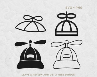 Propeller Hat SVG, Svg files for Cricut, Hat Clipart, Hat Cut File, Kids Clipart, Headwear Svg, Funny Hat, Hat Vector, Hats Svg, Propeller