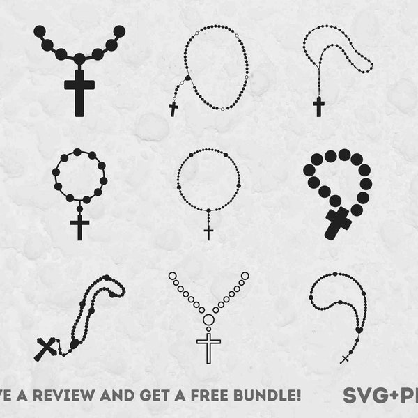 Rosary SVG, SVG Files for Cricut, Rosary Cut File, Catholic clipart, Prayer Beads, Pray Svg, Religious Svg, Faith Svg, Catholic Cut File