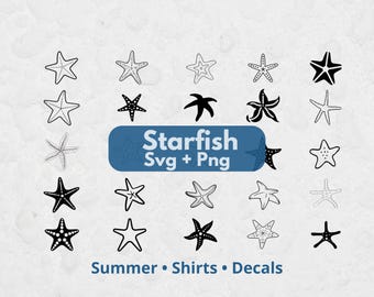 Starfish SVG, Svg files for Cricut, Sea Clipart, Sea Life svg, Beach Svg, Ocean Svg, Cruise Svg, Tropical Svg, Starfish Cut File, Star PNG