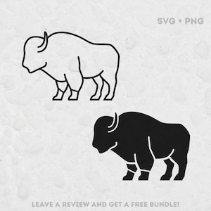 Archivo SVG de bisonte, archivos SVG para Cricut, Buffalo Svg, Bison Clipart, silueta de bisonte, silueta de búfalo, buey svg, animal grande svg, vida silvestre