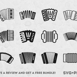 Accordéon SVG, fichiers Svg pour Cricut, Clipart accordéon, musique Svg, SVG Polka, Clipart musique folk, Instrument de musique, fichier coupé accordéon