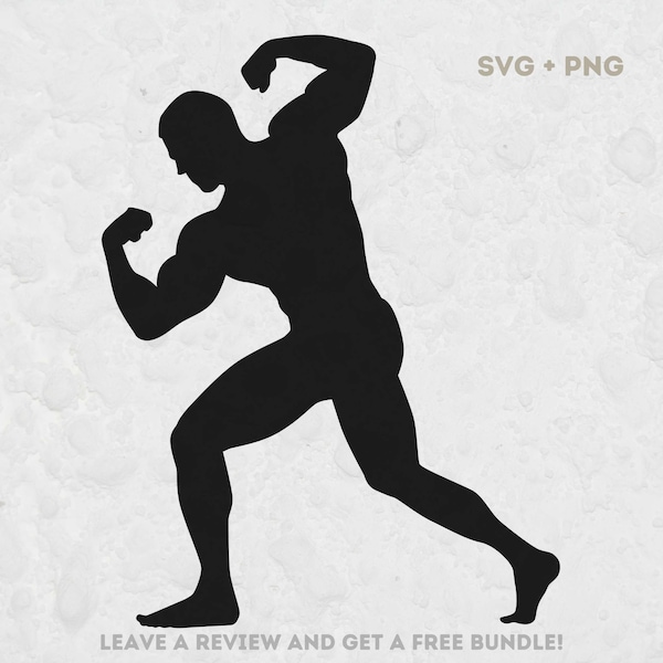 Bodybuilder Silhouette SVG, SVG-Dateien für Cricut, Bodybuilder SVG, Bodybuilder Clipart, Bodybuilder Schnittdatei, Fitnessstudio SVG, Muskel SVG, Flex SVG