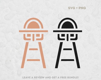 Kids High Chair Svg, SVG Files for Cricut, Furniture Clipart, Dinner SVG, Restaurant SVG, Chair Silhouette, Chair Clipart, Kids Cut File