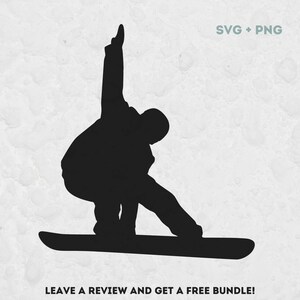 Silueta de snowboard SVG PNG, Archivos SVG para Cricut, Clipart de snowboard, Png de snowboard, Svg de snowboard, Svg de invierno, Deportes de invierno