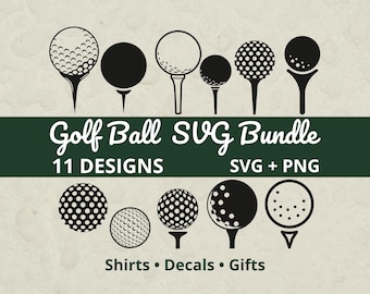 Paquete SVG de pelota de golf, archivos de corte de Cricut, imágenes prediseñadas de golf, diseño deportivo