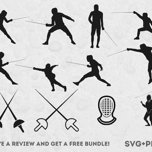 Fechten SVG, SVG-Dateien für Cricut, Fechten Clipart Bild, Fechten Silhouette, Fechten Sport, Sport Silhouette, Fechten Schwert