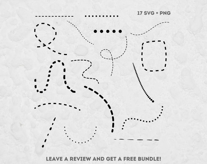 Dotted Line SVG Bundle, Line Divider Clipart, Graphic Design SVG, Svg ...