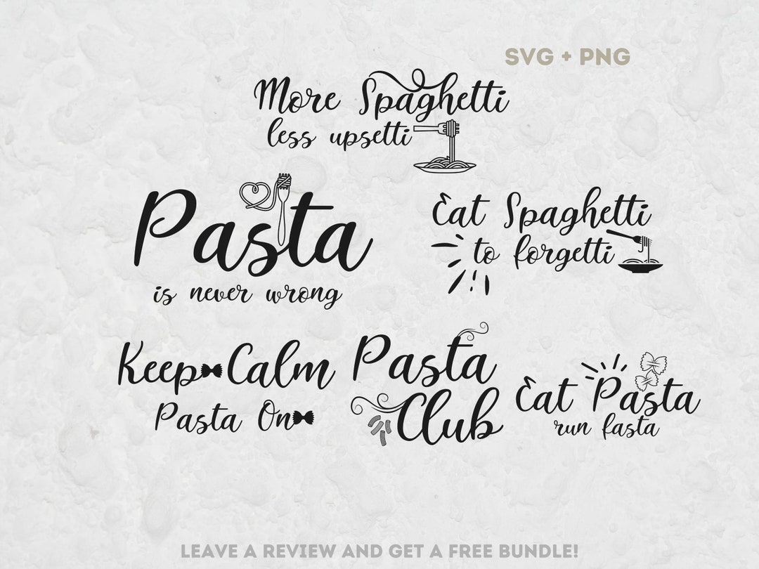 Pasta Lover SVG Cut File, SVG Files for Cricut, Pasta Cut File, Pasta