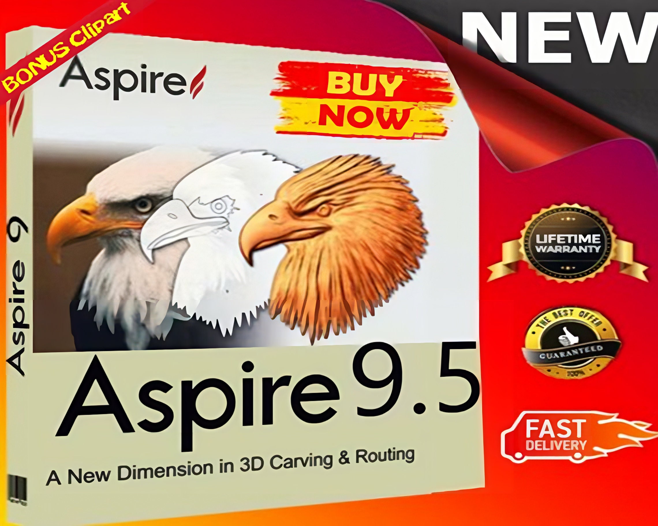 Vectric Aspire 9.5 Clip Art Bonus Full Version Windows Etsy