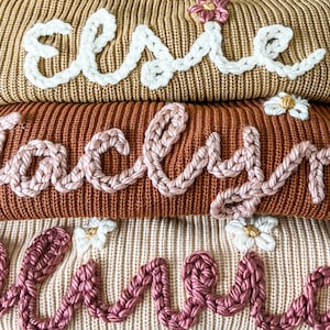 Hand Embroidered Name Sweater - Baby and Toddler