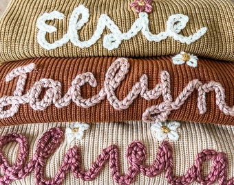 Hand Embroidered Name Sweater - Baby and Toddler