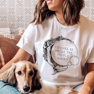 Ew People, Salty Mermaid T Shirt, Anti Social Mom, Dog Mom Gift, Introvert Gift, Homebody Shirt, Socially Awkward Tee, Social Anxiety Shirt