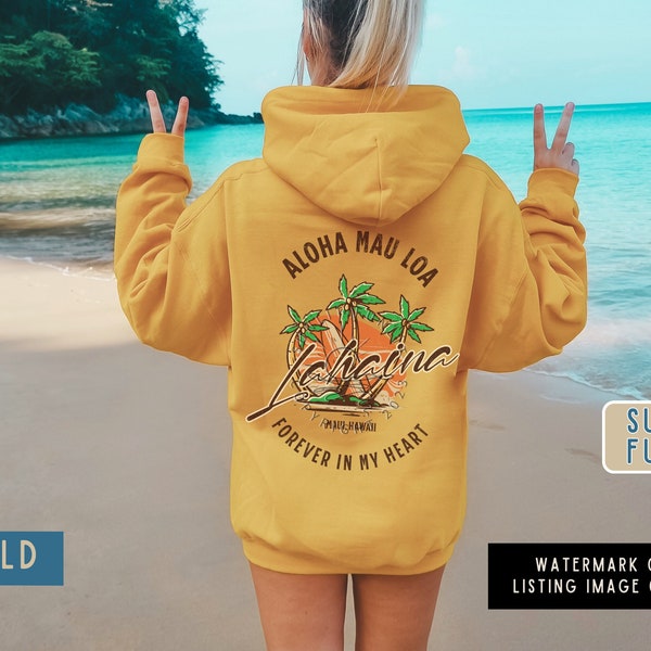 Sweat à capuche Coconut Girl Maui Strong, sweat-shirt Lahaina Hawaii à deux côtés, Summer Vibes, sweat à capuche de plage surdimensionné, sweat-shirt Aloha Mao Loa Maui