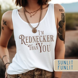 Hardy Shirt Rednecker Than You Rodeo Tank Top, Country Concert Tank, Country Music Racerback, Western Hardy Tank Top, Country As Hell